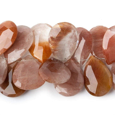 20x13mm - 28x20mm Rutilated Quartz Faceted Pear Briolettes 7.5 inch 27 beads (ONLINE ORDER ONLY)