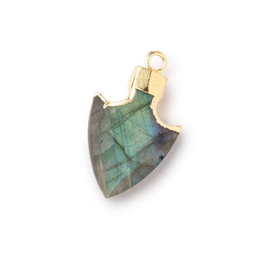 20x13mm Gold Leafed Labradorite Faceted Arrowhead Focal Pendant 1 piece (ONLINE ORDER ONLY)