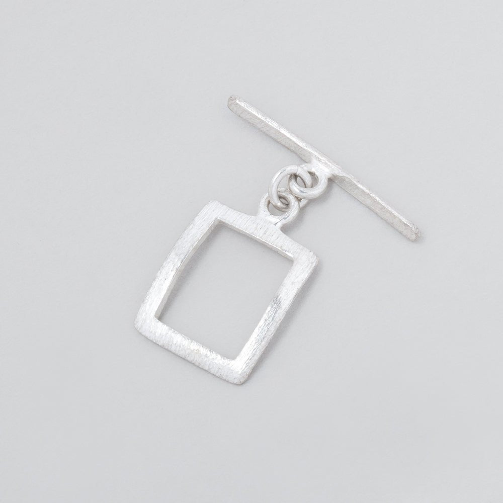 16x13mm Sterling Silver Brushed Curved Rectangular Toggle 1 piece (ONLINE ORDER ONLY)
