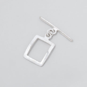 16x13mm Sterling Silver Brushed Curved Rectangular Toggle 1 piece (ONLINE ORDER ONLY)