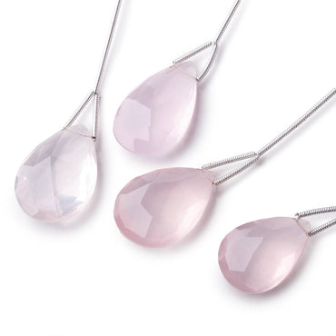 20x14-25x15mm Rose Quartz Faceted Pear Focal 1 Bead (ONLINE ORDER ONLY)