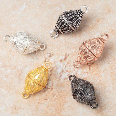 20x14.5mm Miligrain Tear Drop Design Bicone Magnetic Clasp 1 piece (ONLINE ORDER ONLY)