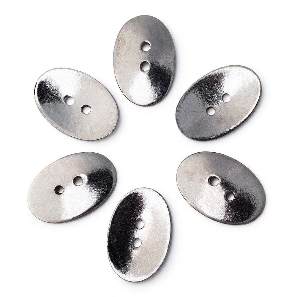 20x14mm Black Gold Oval Button 6 pieces (ONLINE ORDER ONLY)