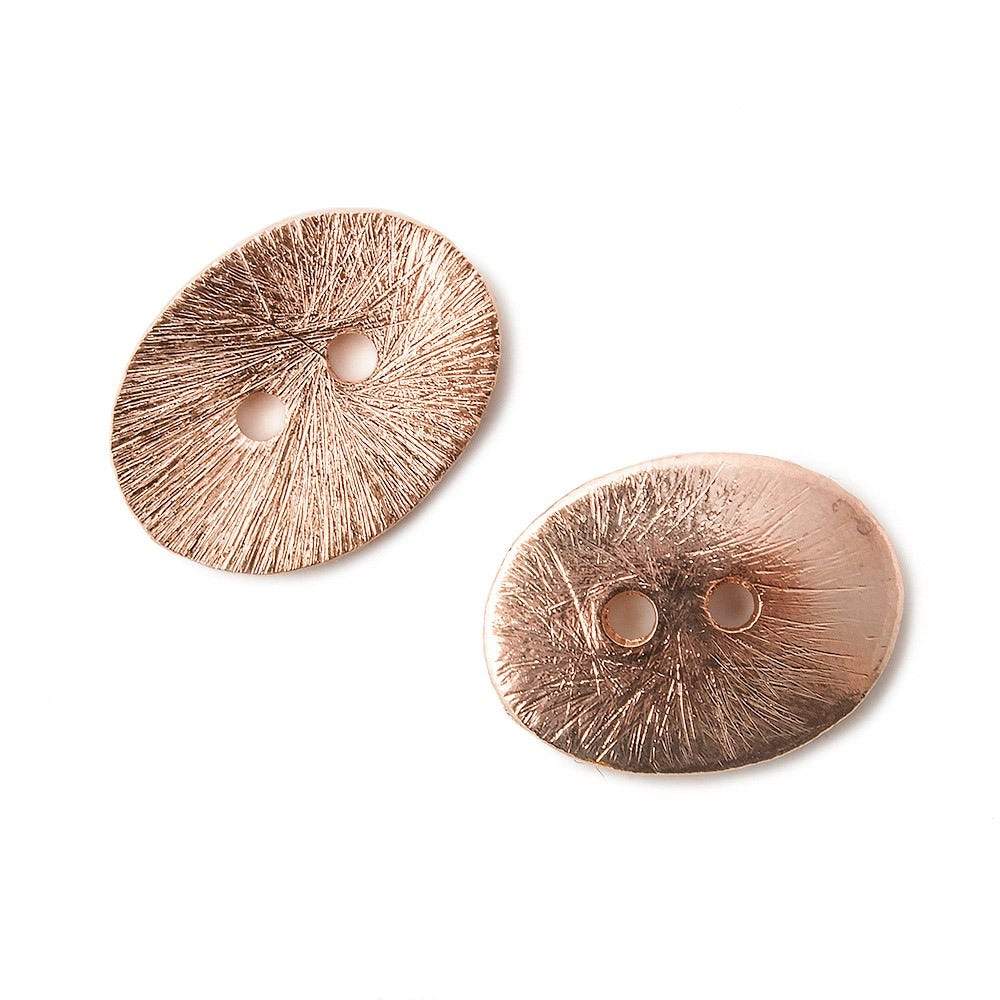 20x14mm Rose Gold Brushed Oval Button 6 pieces (ONLINE ORDER ONLY)