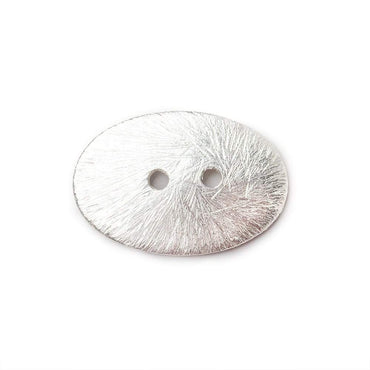 20x14mm Silver plated Oval Button Brushed, 6 pieces (ONLINE ORDER ONLY)