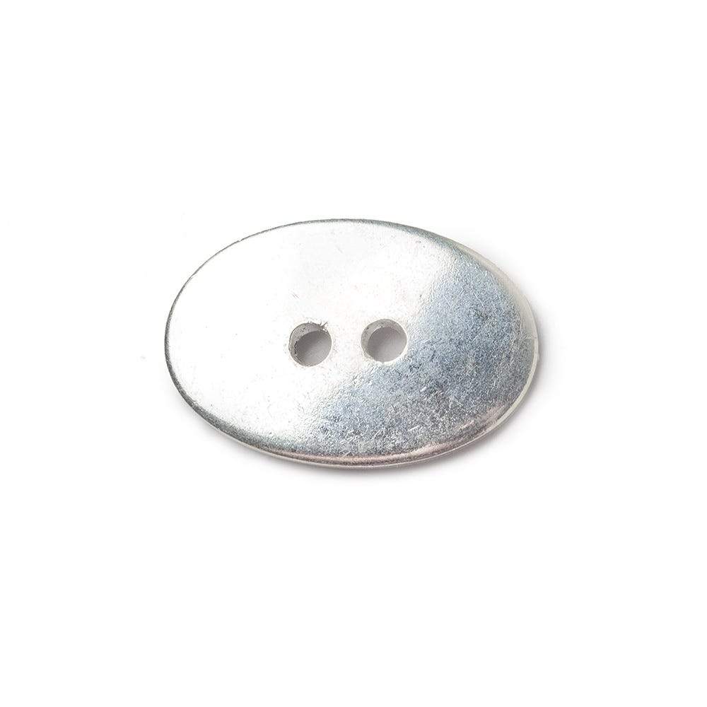 20x14mm Sterling Silver plated Oval Button, 6 pieces (ONLINE ORDER ONLY)