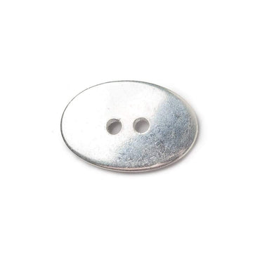 20x14mm Sterling Silver plated Oval Button, 6 pieces (ONLINE ORDER ONLY)