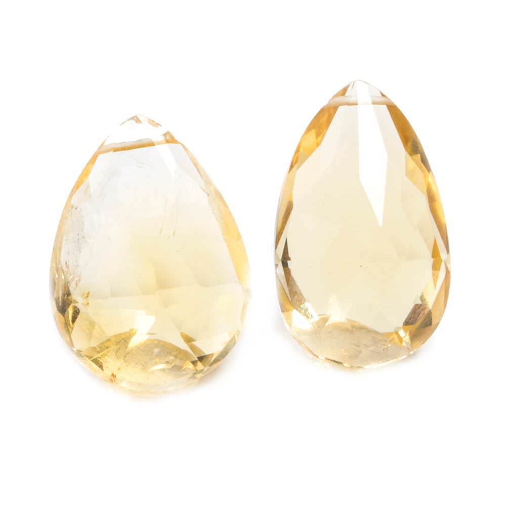 20x15-21x13mm Citrine Faceted Pear Focal Bead Set of 2 (ONLINE ORDER ONLY)