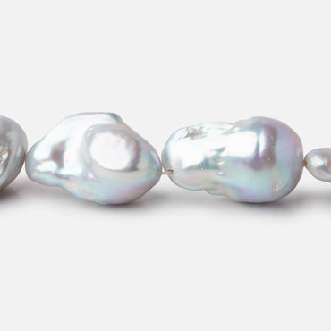 20x15-27x14mm Silver Ultra Baroque Freshwater Pearls 16 inch 17 pieces AA (ONLINE ORDER ONLY)
