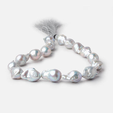 20x15-27x14mm Silver Ultra Baroque Freshwater Pearls 16 inch 17 pieces AA (ONLINE ORDER ONLY)