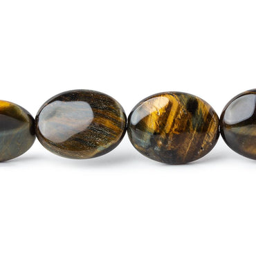 20x15mm Black Tiger's Eye straight drilled plain ovals 15.5 inch 19 pieces A (ONLINE ORDER ONLY)