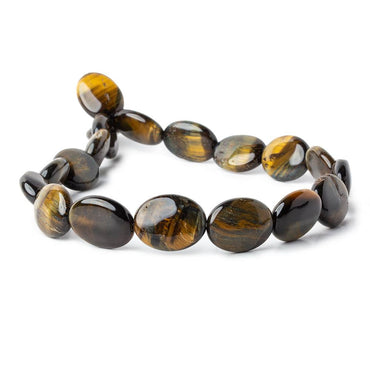 20x15mm Black Tiger's Eye straight drilled plain ovals 15.5 inch 19 pieces A (ONLINE ORDER ONLY)