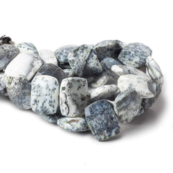 20x15mm Dendritic Opal side drilled faceted cushions 7.5 inch 13 beads AAA (ONLINE ORDER ONLY)