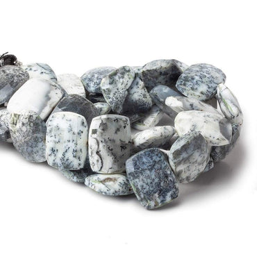 20x15mm Dendritic Opal side drilled faceted cushions 7.5 inch 13 beads AAA (ONLINE ORDER ONLY)