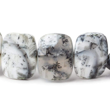 20x15mm Dendritic Opal side drilled faceted cushions 7.5 inch 13 beads AAA (ONLINE ORDER ONLY)