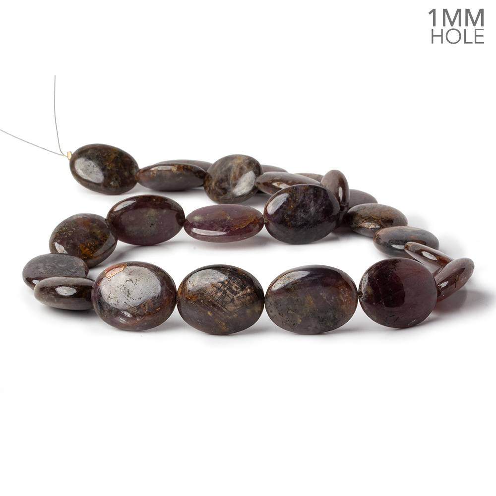 20x15mm Golden Sheen Sapphire plain oval beads 18.25 inch 23 pieces 1mmlarge hole AA (ONLINE ORDER ONLY)