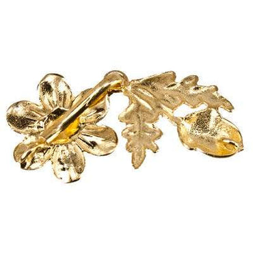 20x16mm, 24x19mm Vermeil Clasp with Daisy and Acorn 1 piece (ONLINE ORDER ONLY)