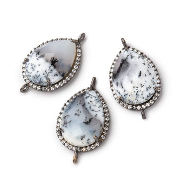 20x16mm Black Gold CZ Bezel Dendritic Opal Connector 1 Focal Bead (ONLINE ORDER ONLY)