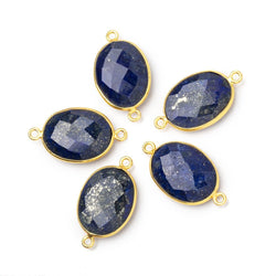 20x16mm Vermeil Bezel Lapis Lazuli Faceted Oval Connector 1 piece (ONLINE ORDER ONLY)