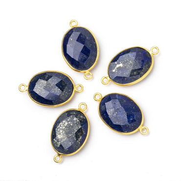 20x16mm Vermeil Bezel Lapis Lazuli Faceted Oval Connector 1 piece (ONLINE ORDER ONLY)