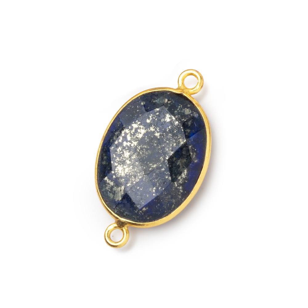 20x16mm Vermeil Bezel Lapis Lazuli Faceted Oval Connector 1 piece (ONLINE ORDER ONLY)