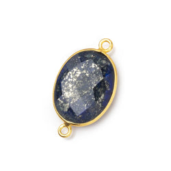 20x16mm Vermeil Bezel Lapis Lazuli Faceted Oval Connector 1 piece (ONLINE ORDER ONLY)