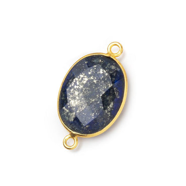20x16mm Vermeil Bezel Lapis Lazuli Faceted Oval Connector 1 piece (ONLINE ORDER ONLY)