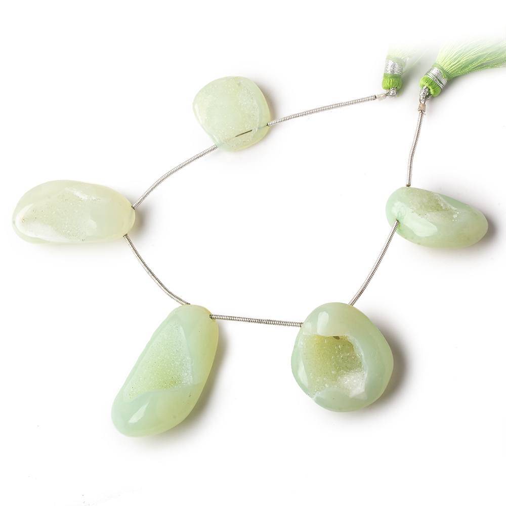20x17-37x19mm Margarita Green Drusy Freeform Beads 5 pieces (ONLINE ORDER ONLY)