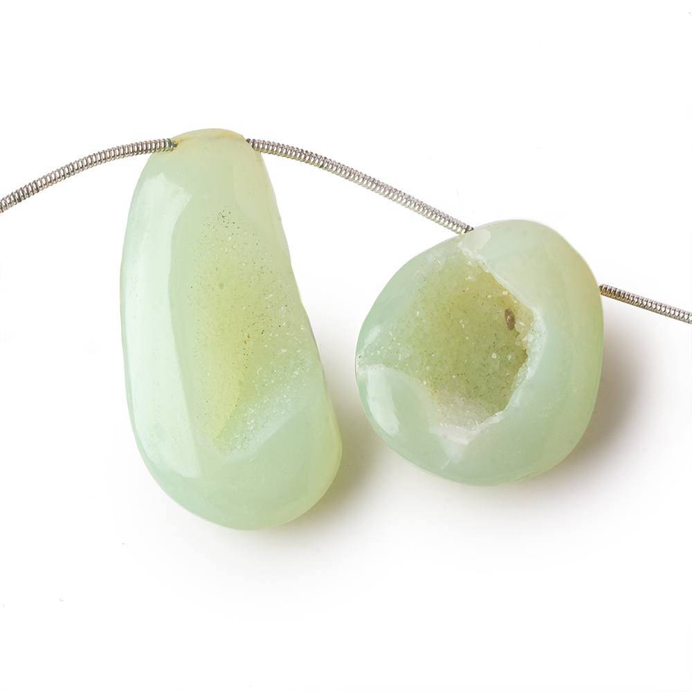 20x17-37x19mm Margarita Green Drusy Freeform Beads 5 pieces (ONLINE ORDER ONLY)