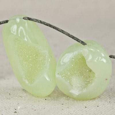 20x17-37x19mm Margarita Green Drusy Freeform Beads 5 pieces (ONLINE ORDER ONLY)