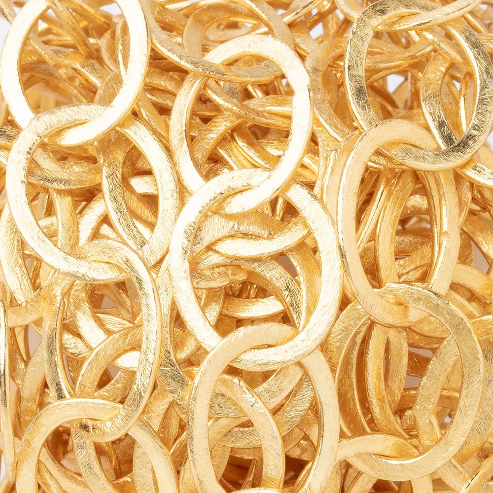 20x17mm 22kt Gold plated Brushed Oval Link Chain (ONLINE ORDER ONLY)