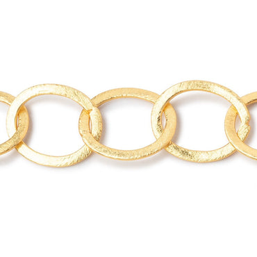 20x17mm 22kt Gold plated Brushed Oval Link Chain (ONLINE ORDER ONLY)