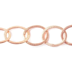 20x17mm Rose Gold plated Brushed Oval Link Chain (ONLINE ORDER ONLY)