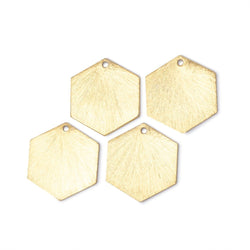 20x18mm Brushed Hexagon Charm Set of 4 pieces (ONLINE ORDER ONLY)