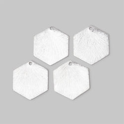 20x18mm Brushed Hexagon Charm Set of 4 pieces (ONLINE ORDER ONLY)