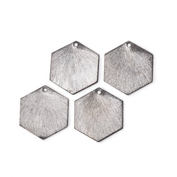 20x18mm Brushed Hexagon Charm Set of 4 pieces (ONLINE ORDER ONLY)