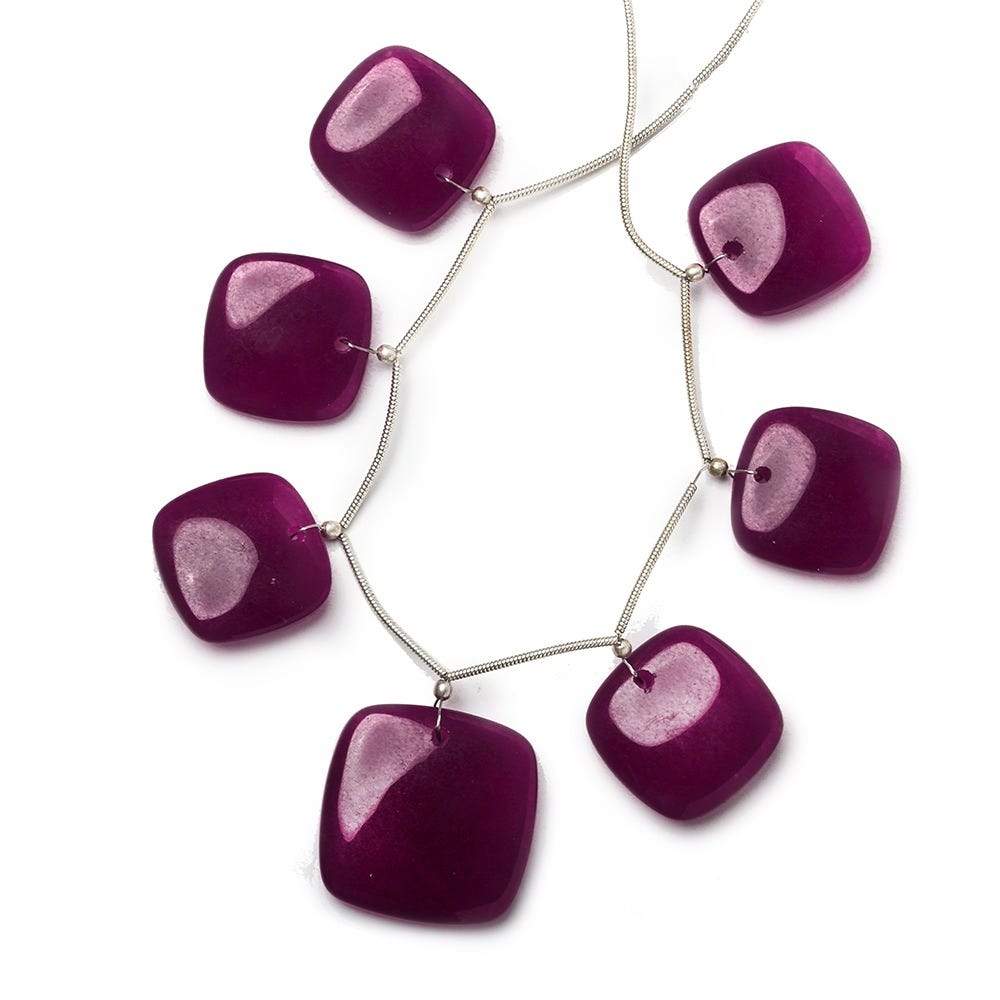 20x20-25x25mm Raspberry Purple Chalcedony Plain Pillows 6 inch 7 Beads A (ONLINE ORDER ONLY)