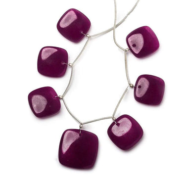 20x20-25x25mm Raspberry Purple Chalcedony Plain Pillows 6 inch 7 Beads A (ONLINE ORDER ONLY)