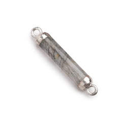 20x4.5mm Silver Leafed Tourmalinated Quartz Tube Focal Connector 1 piece (ONLINE ORDER ONLY)