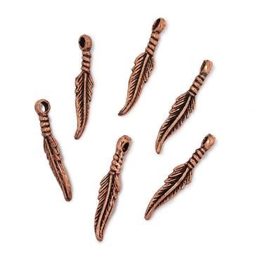 20x5mm Feather Pendant Charm Set of 6 pieces (ONLINE ORDER ONLY)