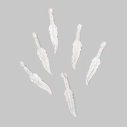 20x5mm Feather Pendant Charm Set of 6 pieces (ONLINE ORDER ONLY)