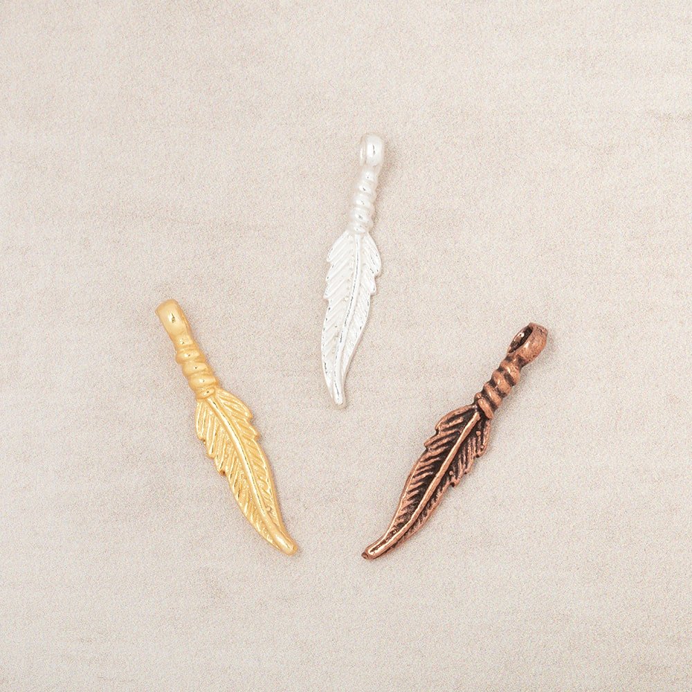 20x5mm Feather Pendant Charm Set of 6 pieces (ONLINE ORDER ONLY)