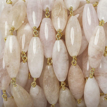 20x8mm Morganite plain marquise Vermeil Chain by the foot 12 pieces (ONLINE ORDER ONLY)