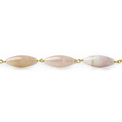 20x8mm Morganite plain marquise Vermeil Chain by the foot 12 pieces (ONLINE ORDER ONLY)