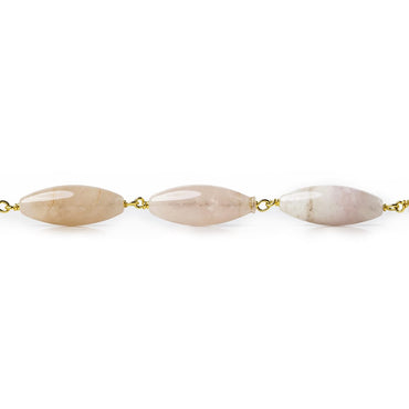 20x8mm Morganite plain marquise Vermeil Chain by the foot 12 pieces (ONLINE ORDER ONLY)