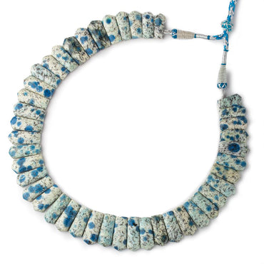 20x9-27x11mm K2 Azurite Granite "K2 Jasper" double drilled plain fancy shape collar 43 beads (ONLINE ORDER ONLY)