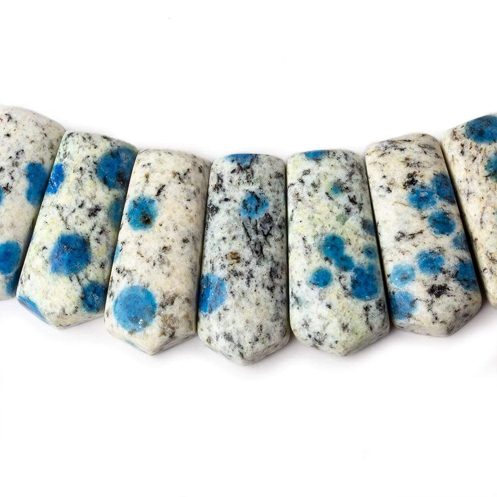 20x9-28x12mm K2 Azurite Granite "K2 Jasper" double drilled plain fancy shape collar 39 beads (ONLINE ORDER ONLY)