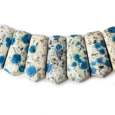 20x9-28x12mm K2 Azurite Granite "K2 Jasper" double drilled plain fancy shape collar 39 beads (ONLINE ORDER ONLY)