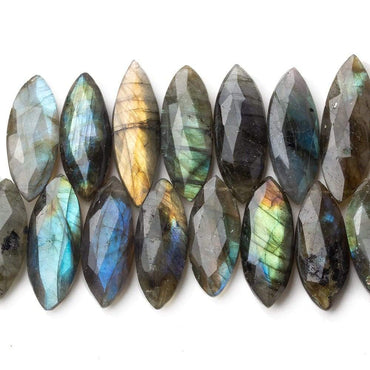 20x9-30x9mm Labradorite faceted marquise beads 7 inch 40 pieces (ONLINE ORDER ONLY)