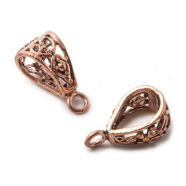 20x9mm Copper Bail Heart Design Set of 2 (ONLINE ORDER ONLY)